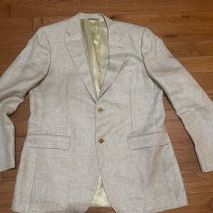 CANALI Italian Made Beige Textured Hemp Wool Blazer